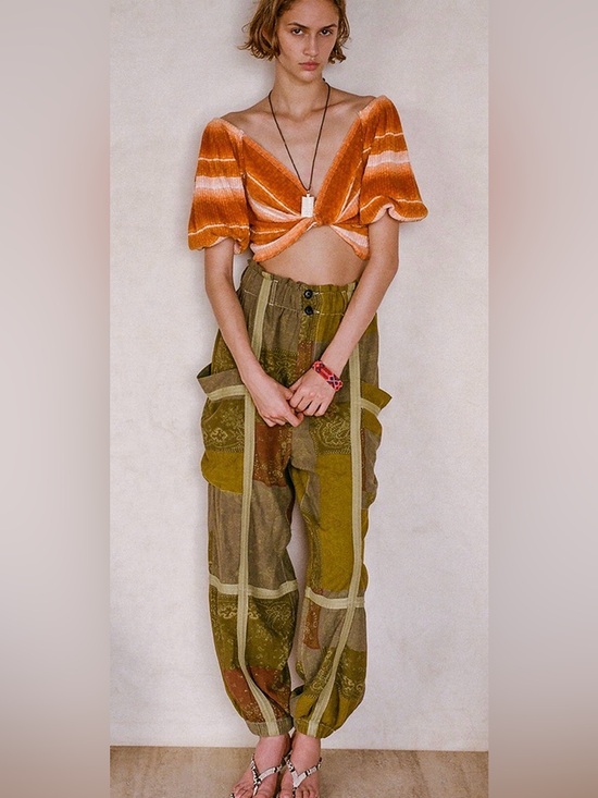 Urban Outfitters Pants - Urban Outfitters Isla Linen Patchwork Pants Size Large